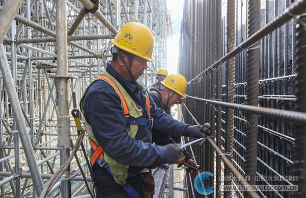 闸室墩墙钢筋绑扎